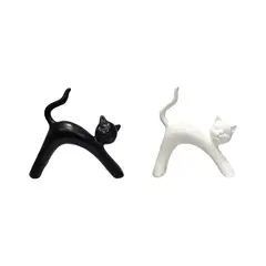 TOPSOC - Adorno De Cerámica Gato Moderno