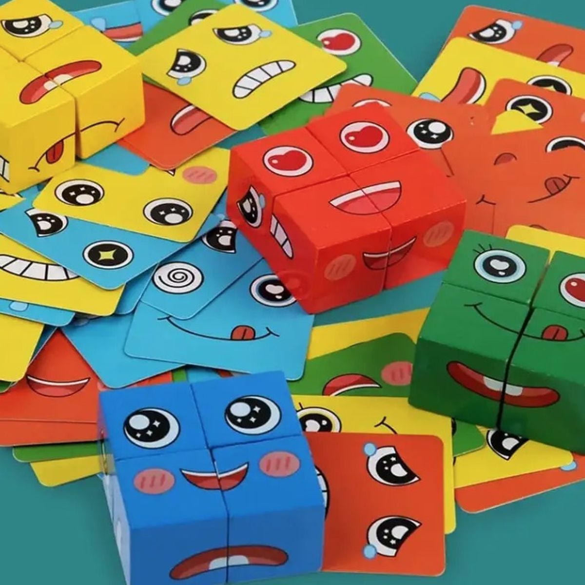 GENERICO - Juego De Mesa Puzzle Bloques De Madera Juego De Expresiones