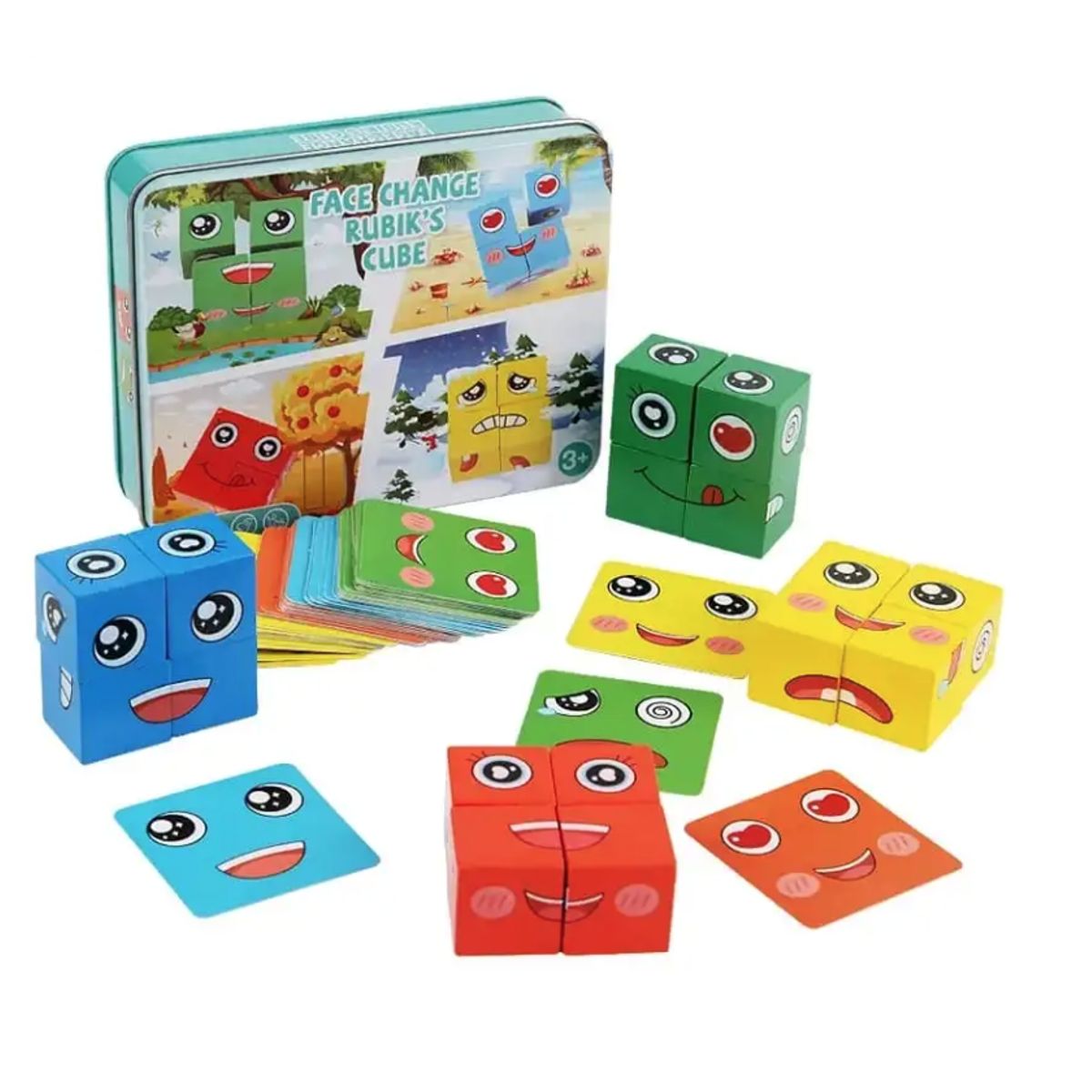 GENERICO - Juego De Mesa Puzzle Bloques De Madera Juego De Expresiones