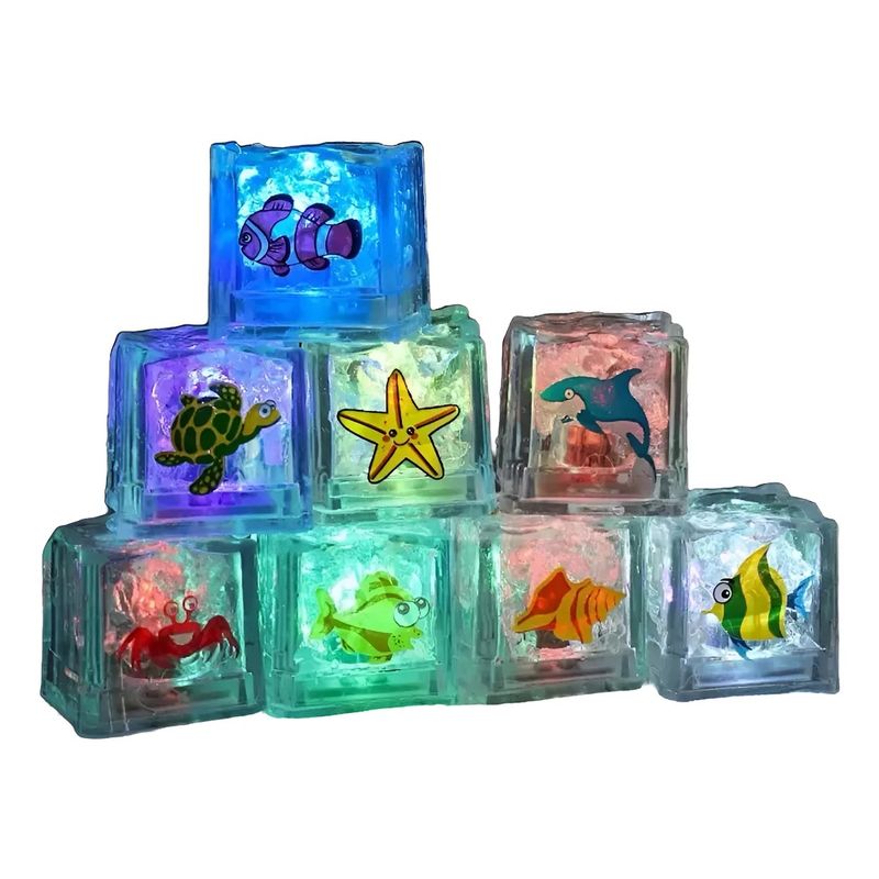GENERICO - Juguete De Baño Set 8 Pcs Cubitos De Hielo Con Luz