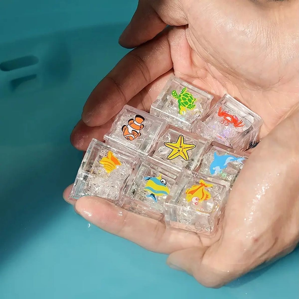 GENERICO - Juguete De Baño Set 8 Pcs Cubitos De Hielo Con Luz
