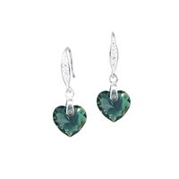 Aros Amor Plata 925 creado con cristales de Swarovski® Emerald