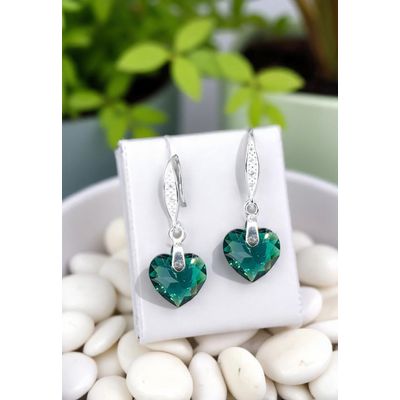 Imagen 2 del producto Aros Amor Plata 925 creado con cristales de Swarovski® Emerald