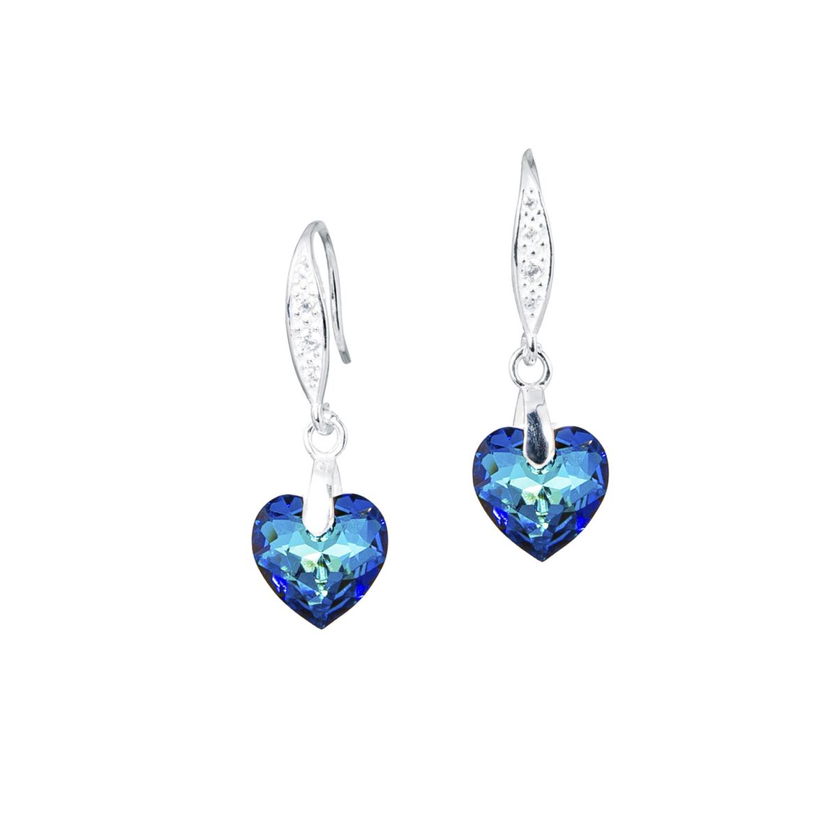 JOYAS MONTERO - Aros Amor Plata 925 creado con cristales de Swarovski® Bermuda Blue