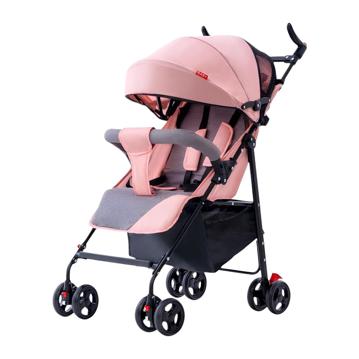 LUBABYCAS - Coche Paseo Liviano Con Posa Vaso Howa Rosado LuBabycas