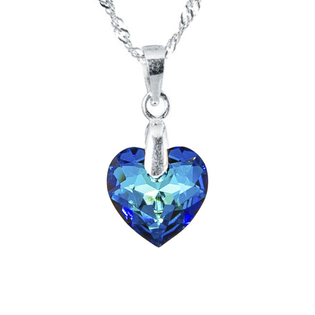 JOYAS MONTERO - Collar Amor Plata 925 creado con cristales de Swarovski® Bermuda Blue