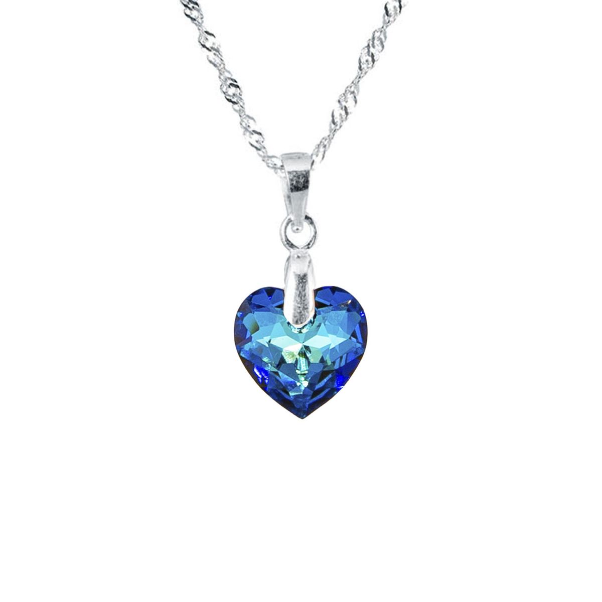 JOYAS MONTERO - Collar Amor Plata 925 creado con cristales de Swarovski® Bermuda Blue