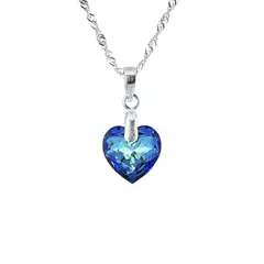 JOYAS MONTERO - Collar Amor Plata 925 creado con cristales de Swarovski® Bermuda Blue