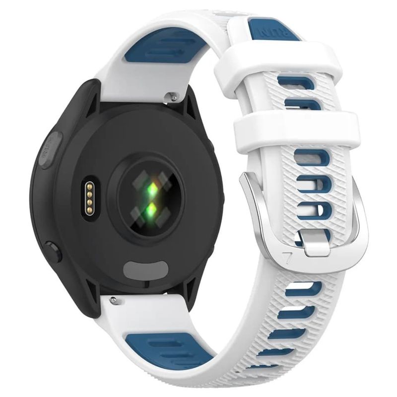 GENERICO - Correa Silicona Para Garmin 20mm Forerunner Vivoactive Blanco Azul