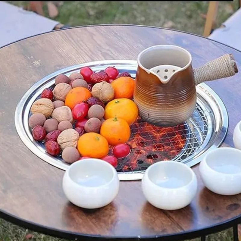 MOVISTAR - MESA PLEGABLE CON PARRILLA PARA TERRAZA JARDIN Y CAMPING