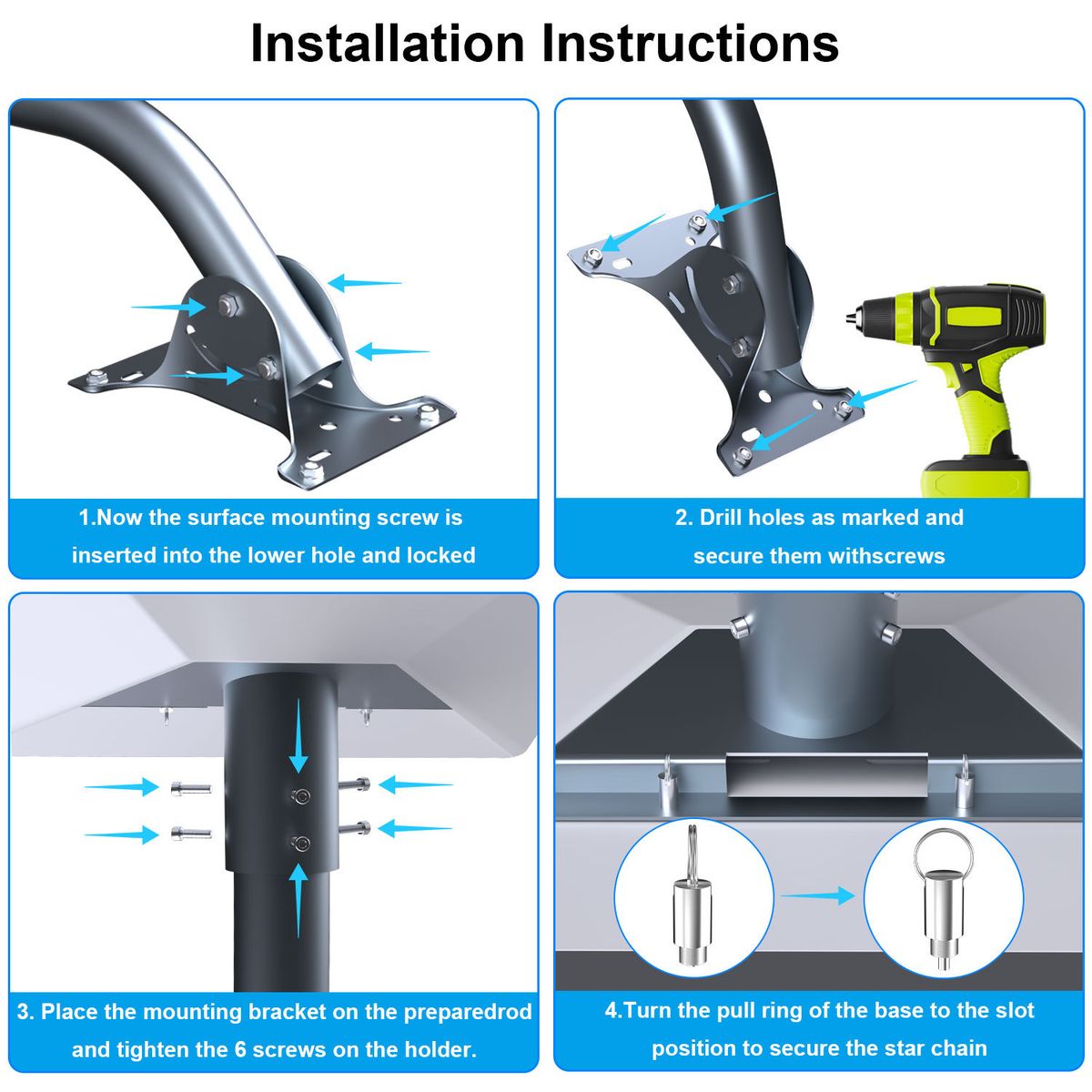 ATURE - Soporte Mástil Para Antena Starlink V4 + Kit Instalación