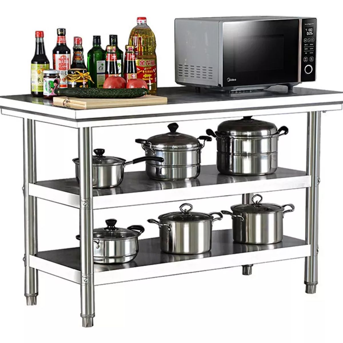 YOMYM - Meson Central 100x60x80cm Banco Trabajo Acero Inoxidable Engrosada