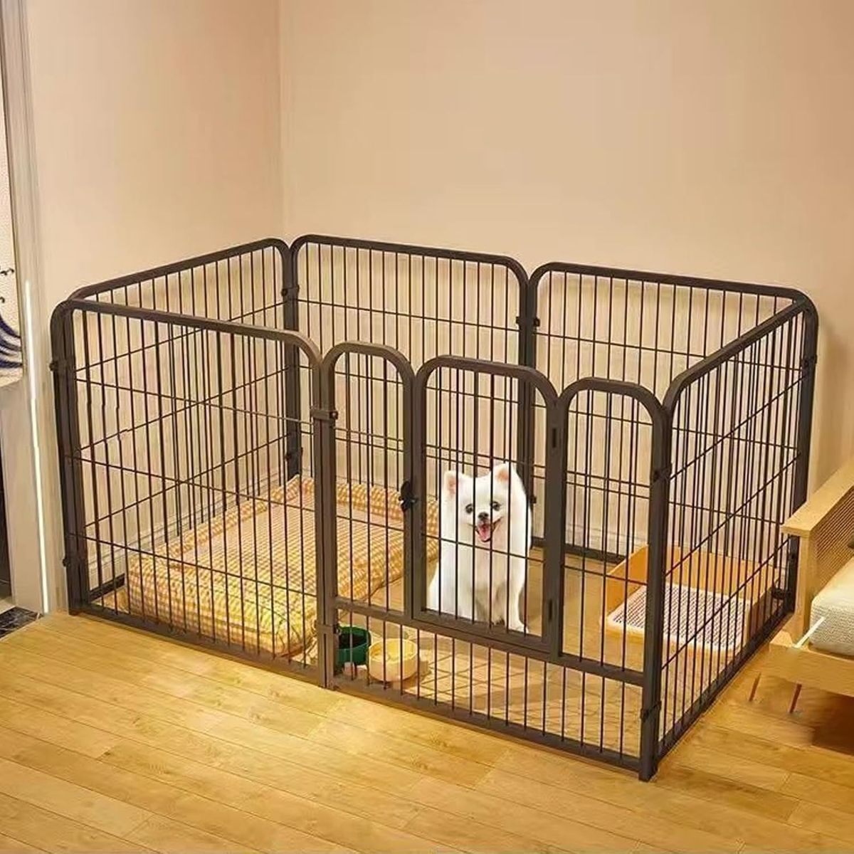 TATEE - Corral Para Mascota Jaula De Perro Gato Valla Metal 120×60cm
