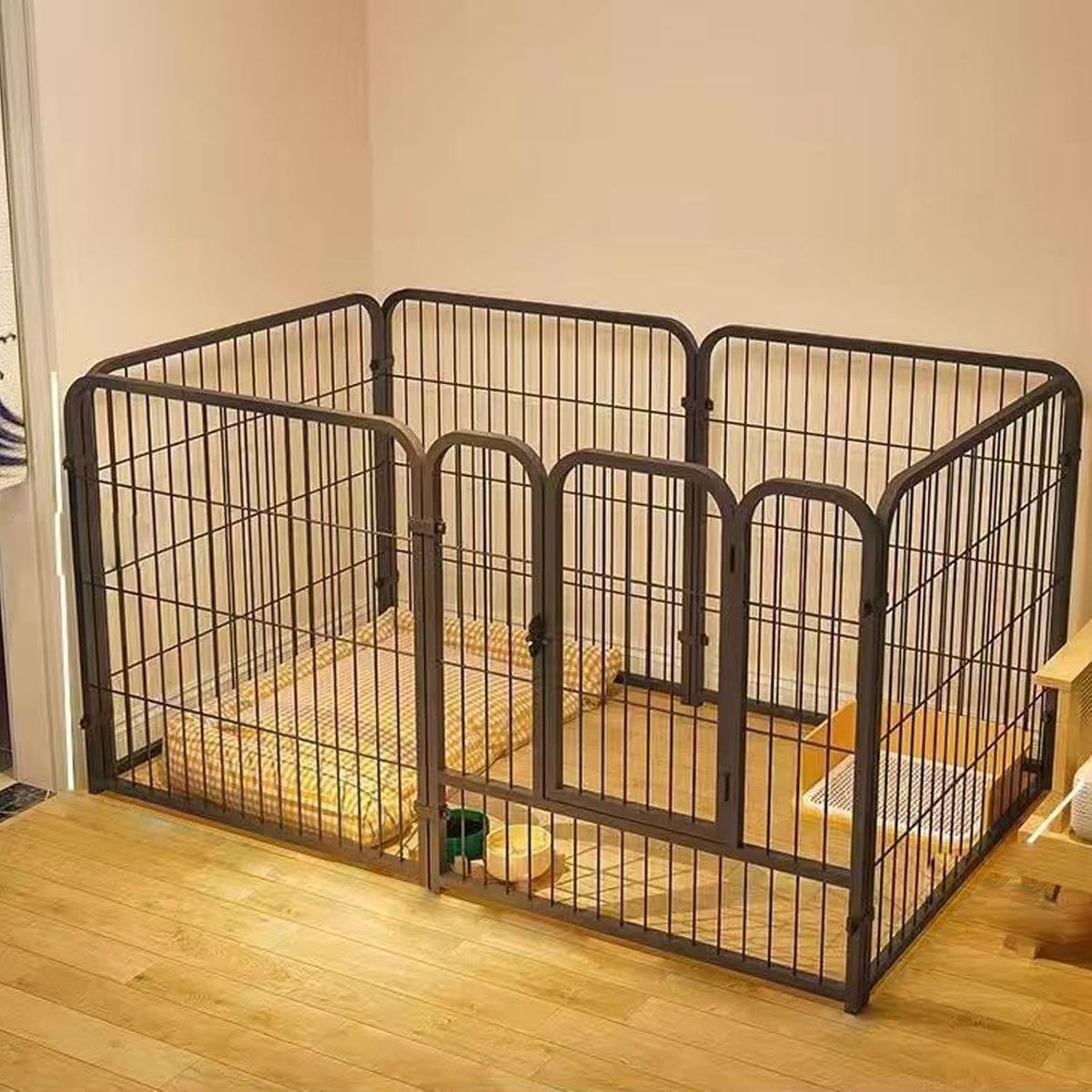 TATEE - Corral Para Mascota Jaula De Perro Gato Valla Metal 120×60cm