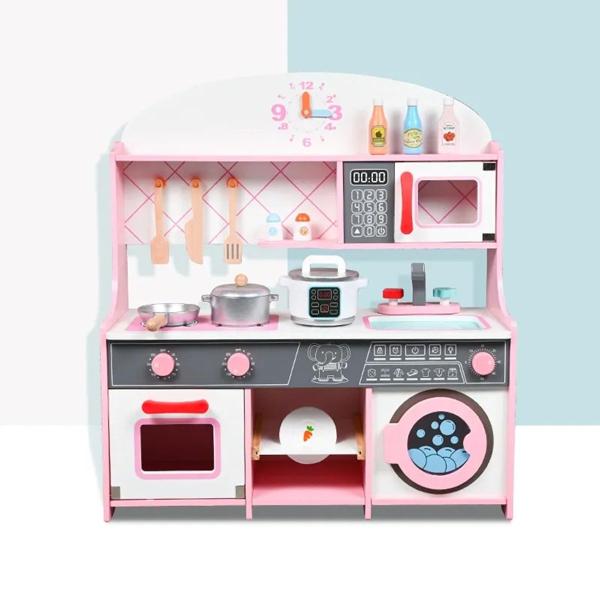 TATEE - Toy kitchen educativa Infantil de Madera Juguetes rosa