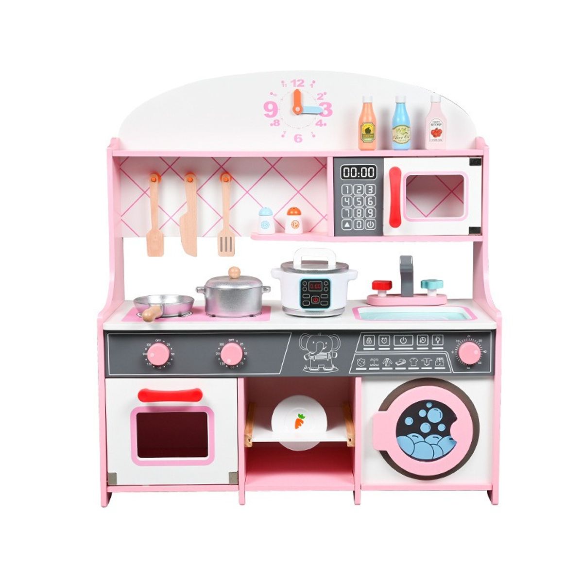 TATEE - Toy kitchen educativa Infantil de Madera Juguetes rosa
