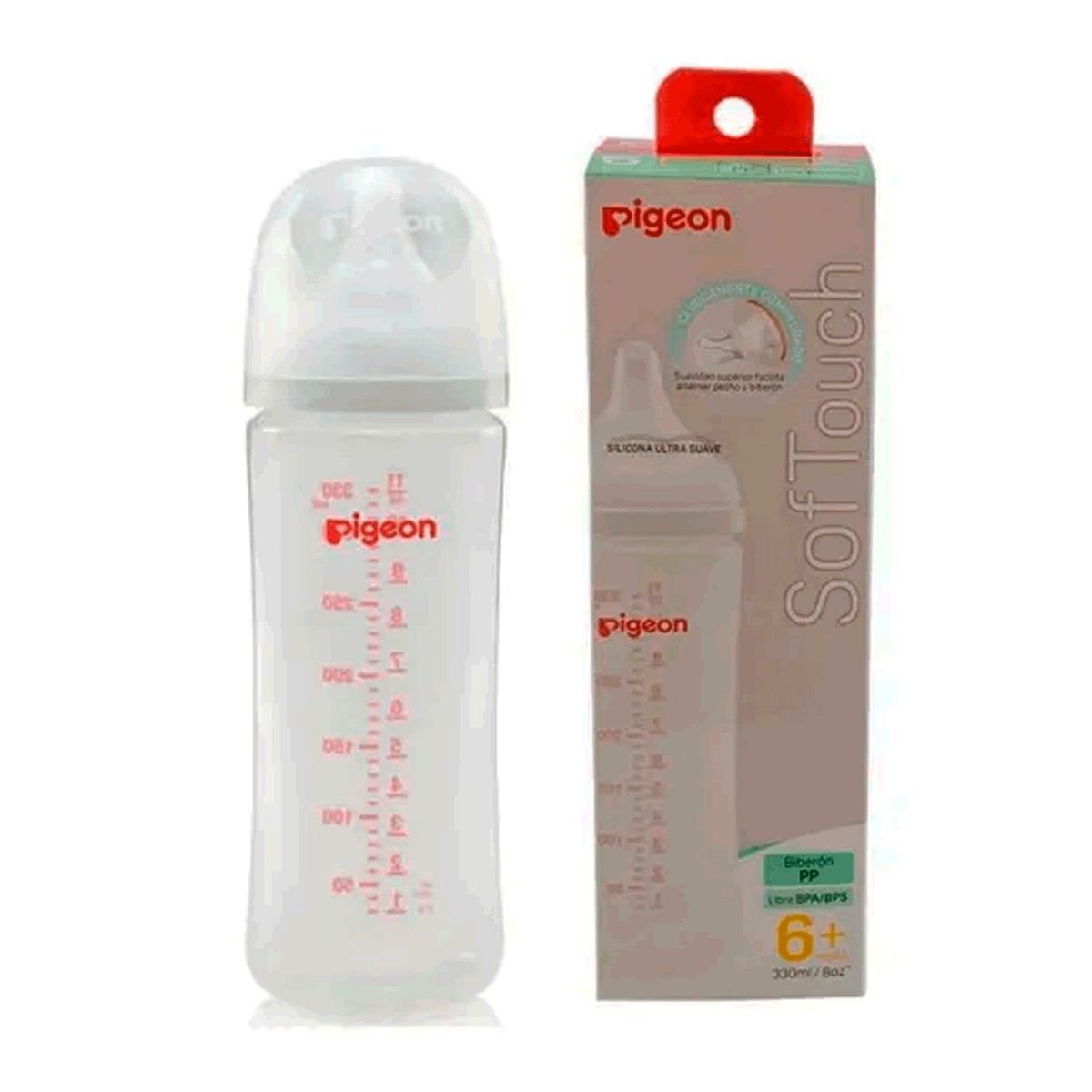 PIGEON - Mamadera Biberón Softouch Pp 330 Ml Color Blanco Pigeon