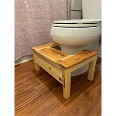 GENERICO - Banquito Madera Niño Para Baño Toilette Vitrificado Lavable