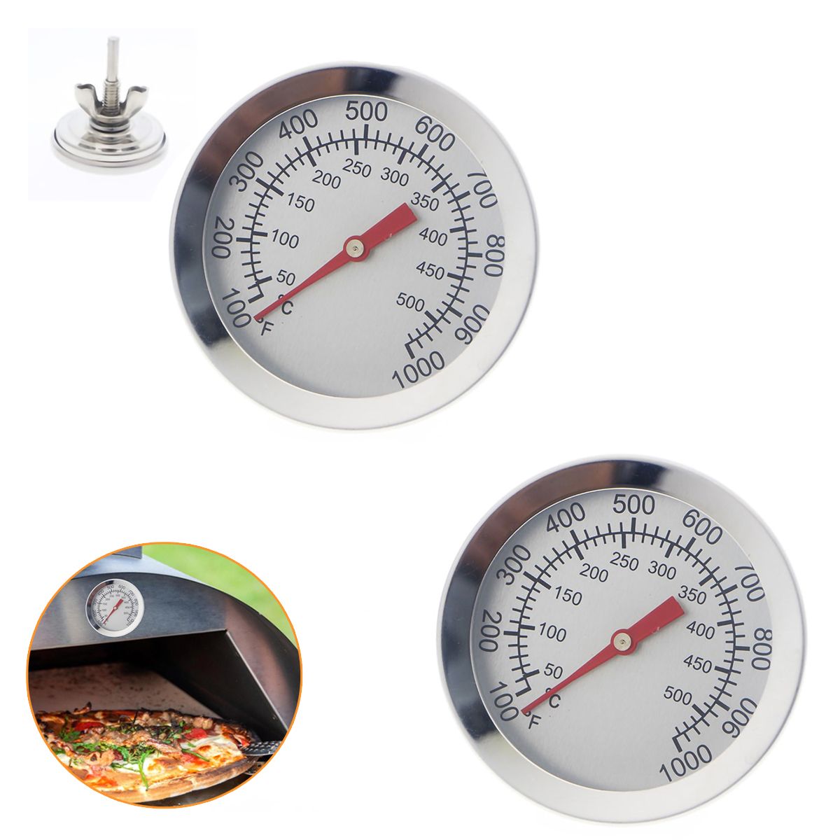 GENERICO - 2pcs Termometro De Horno Barro Cocina A Gas Indicador Temperatura