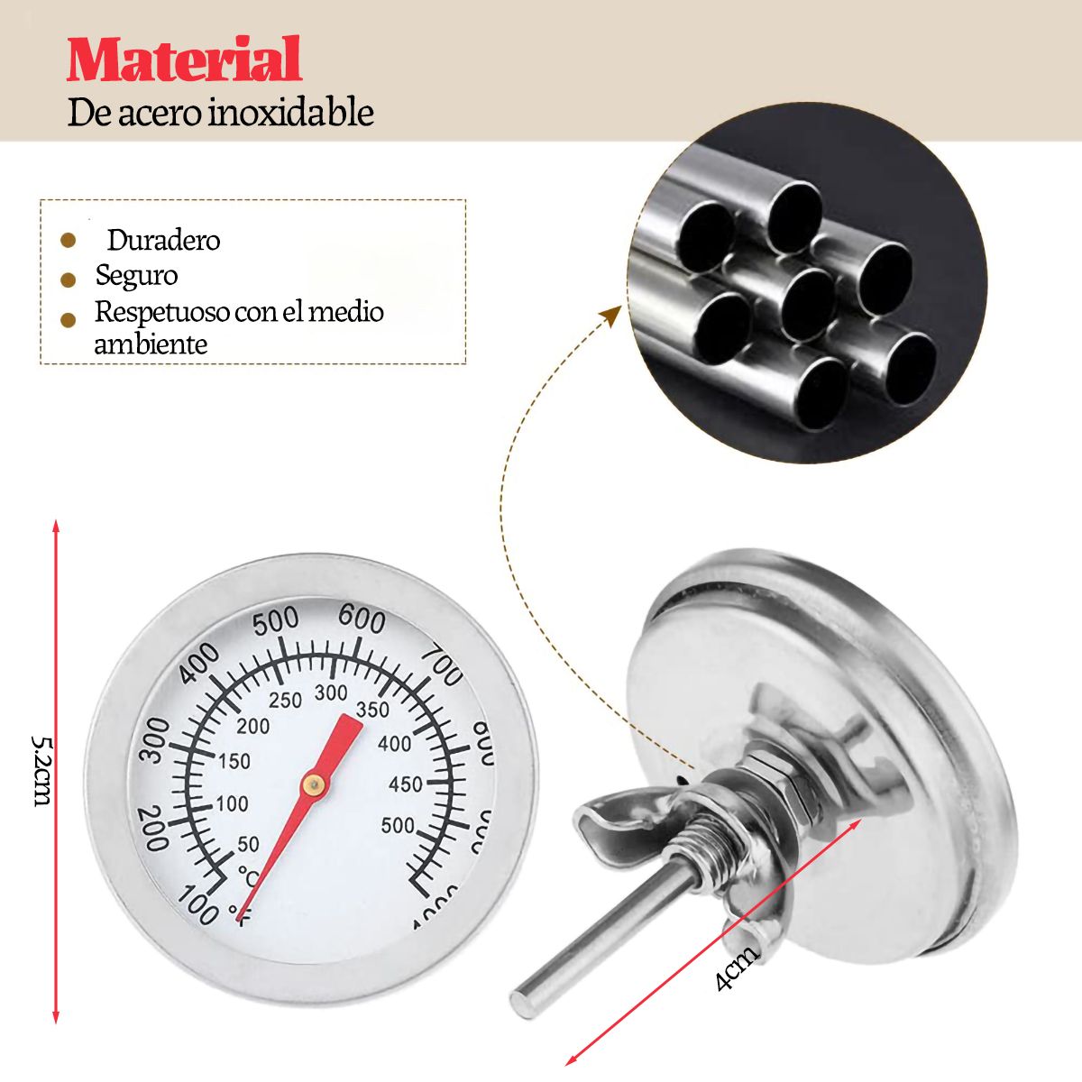 GENERICO - 2pcs Termometro De Horno Barro Cocina A Gas Indicador Temperatura