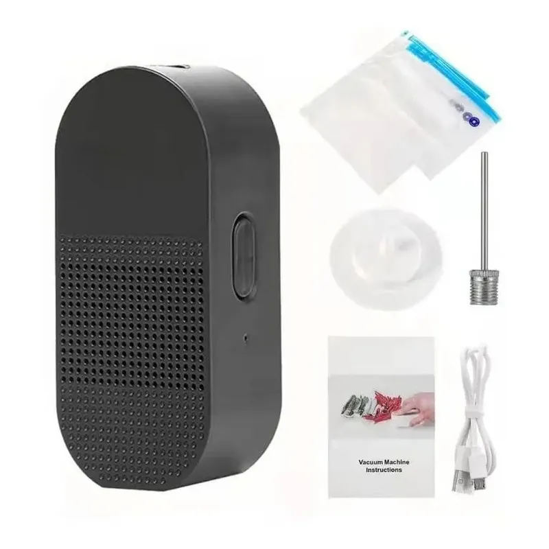 LISM - Mini Compresor Aire Inflador Vacío Alimento 2 En 1 + 5 Bolsa