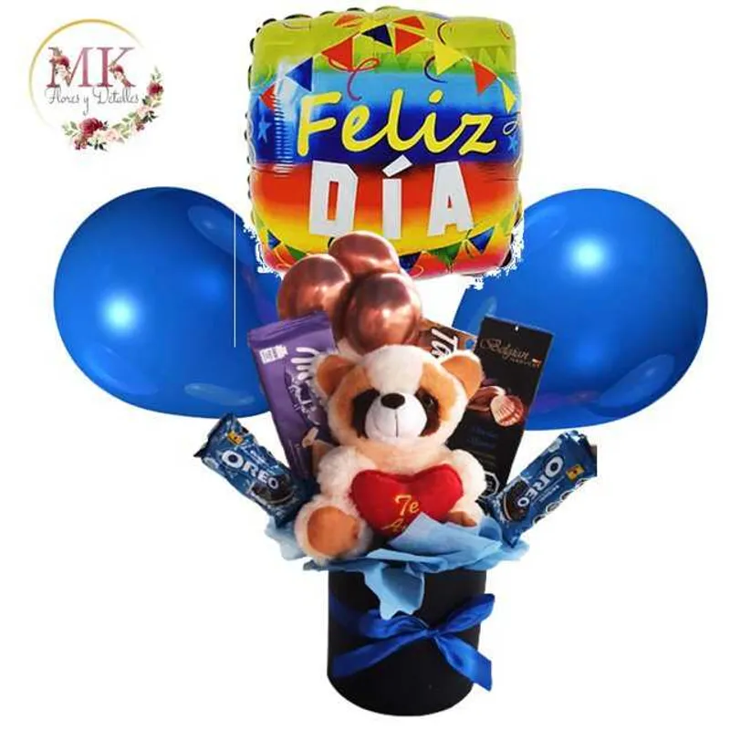 GENERICO - Box de Dulces Peluchito y Globos