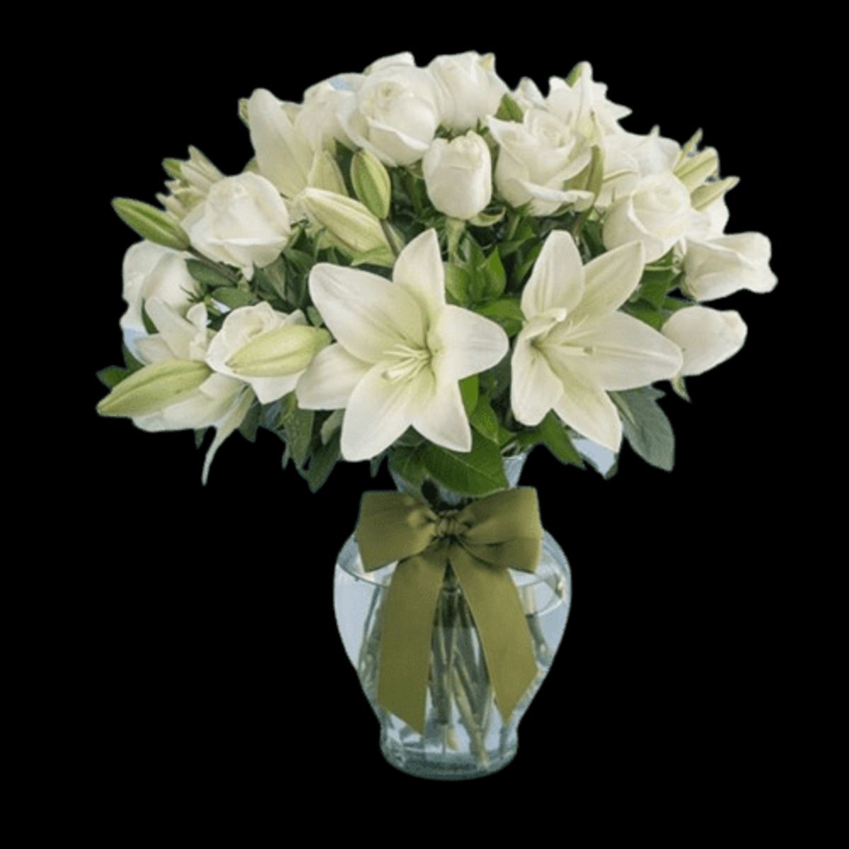 GENERICO - Florero de Rosas y Lilium Blanco