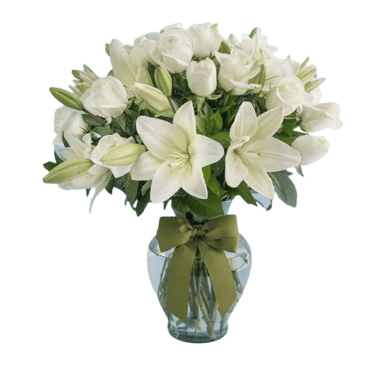 GENERICO - Florero de Rosas y Lilium Blanco