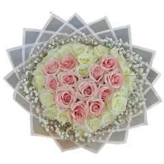 GENERICO - Ramo de 30 Rosas Blanco Rosado