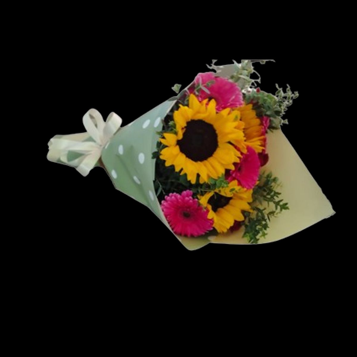 GENERICO - Ramo de 3 Rosas y 3 Girasoles