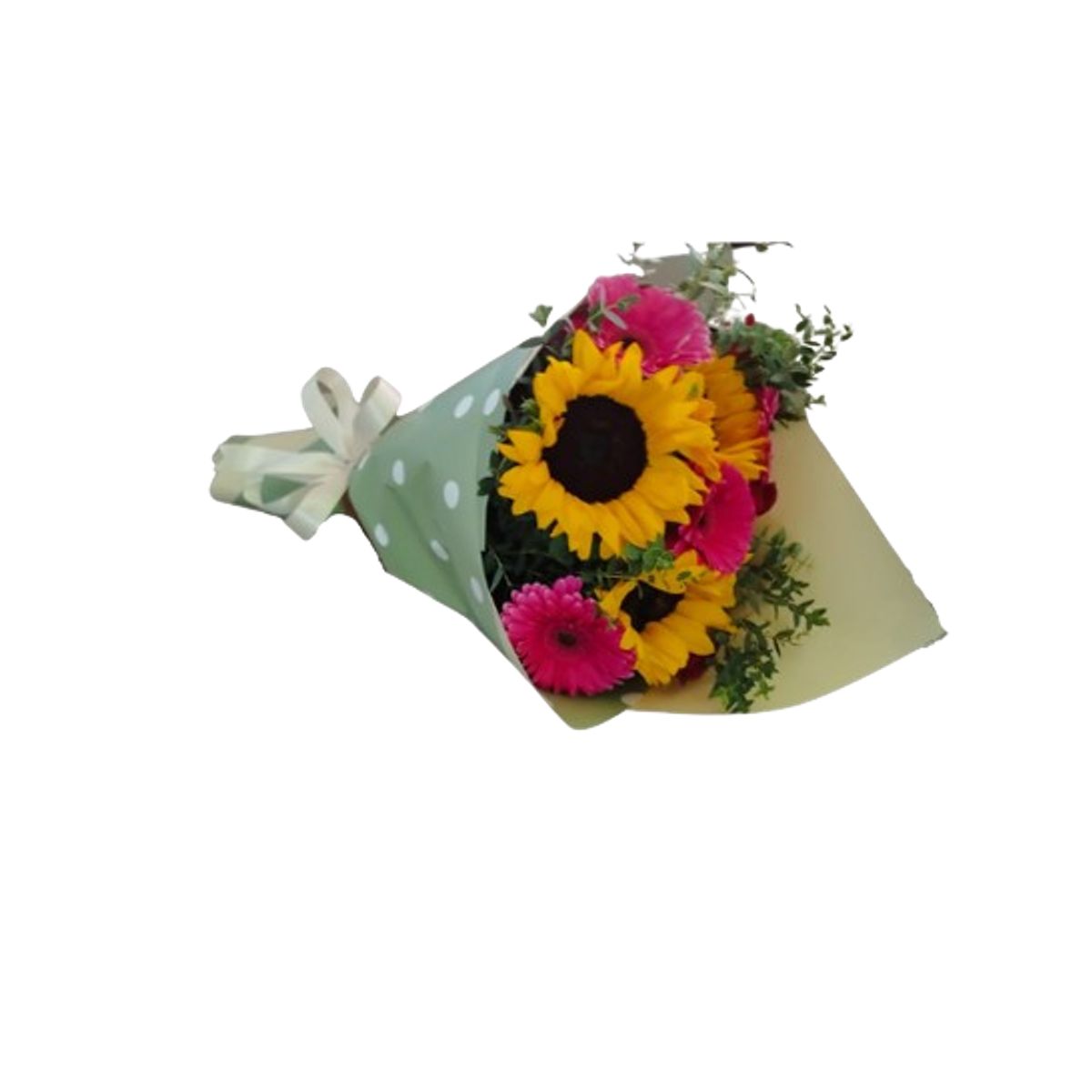 GENERICO - Ramo de 3 Rosas y 3 Girasoles