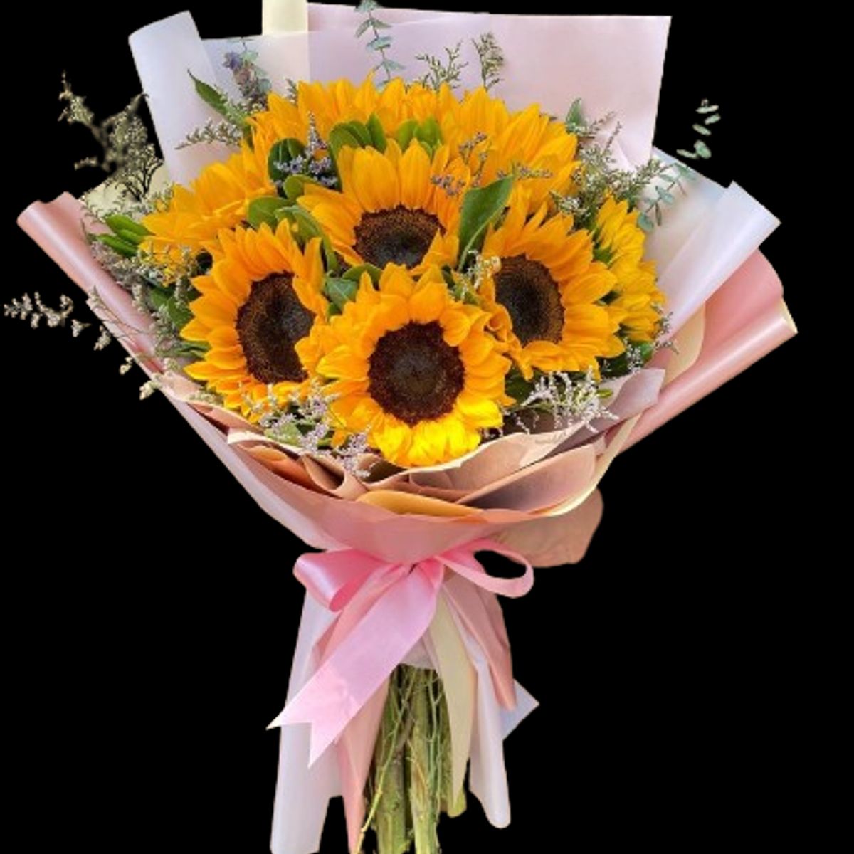 GENERICO - Bouquet de 8 Girasoles con follaje