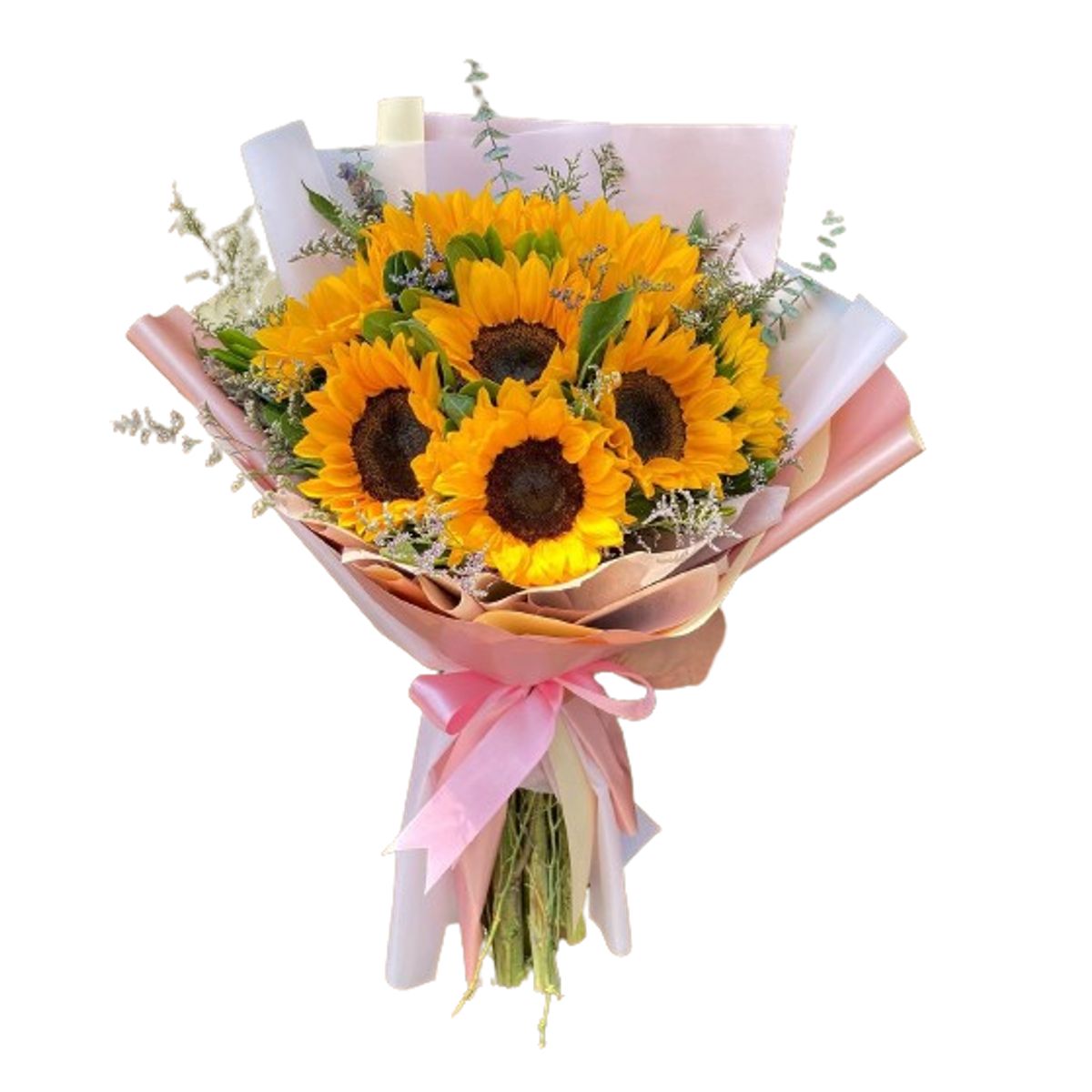 GENERICO - Bouquet de 8 Girasoles con follaje