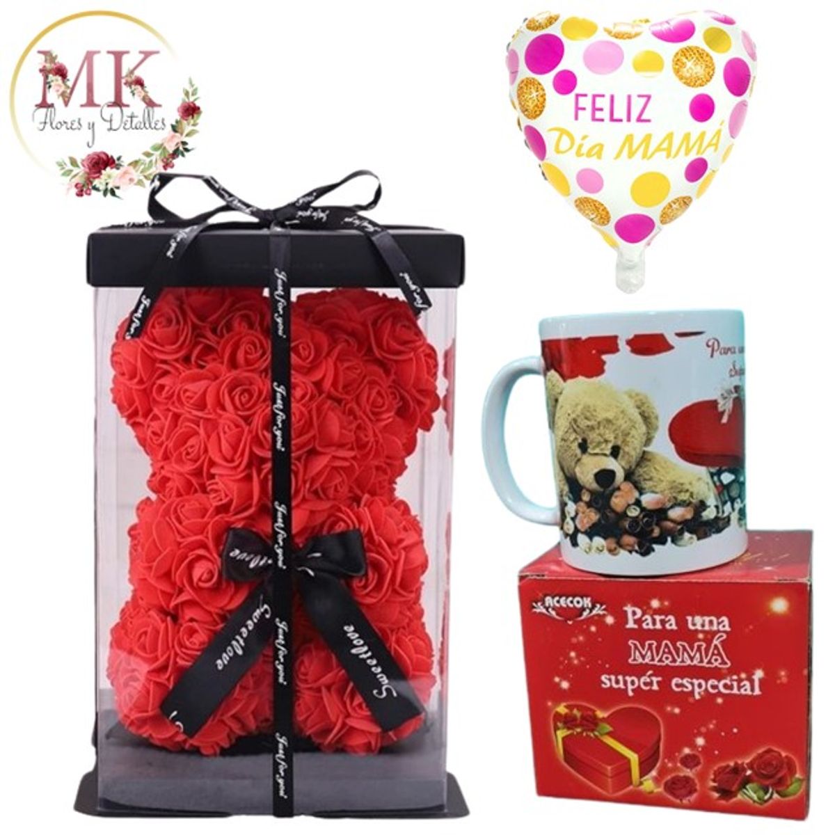 GENERICO - Oso Teddy Taza Día de la Mamá y Globo