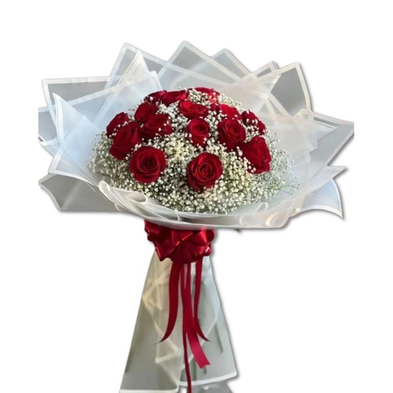 GENERICO - Bouquet de 15 Rosas Rojas con Ilusión