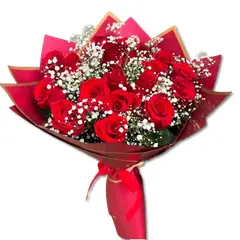 GENERICO - Bouquet de 16 Rosas Rojas con Ilusión