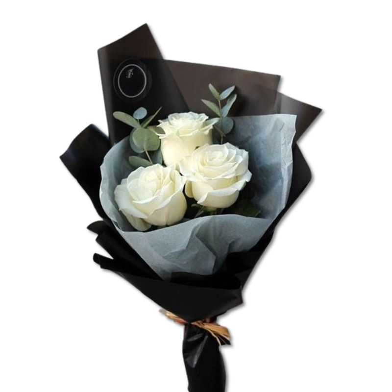 GENERICO - Bouquet de 3 Rosas Blancas