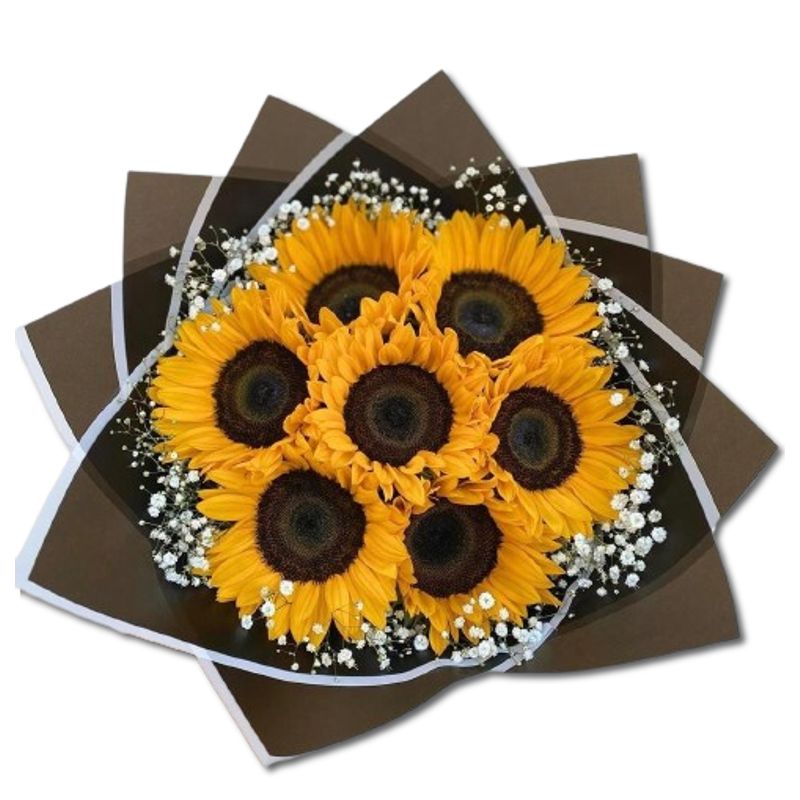 GENERICO - Ramo de 7 Girasoles con Ilusión