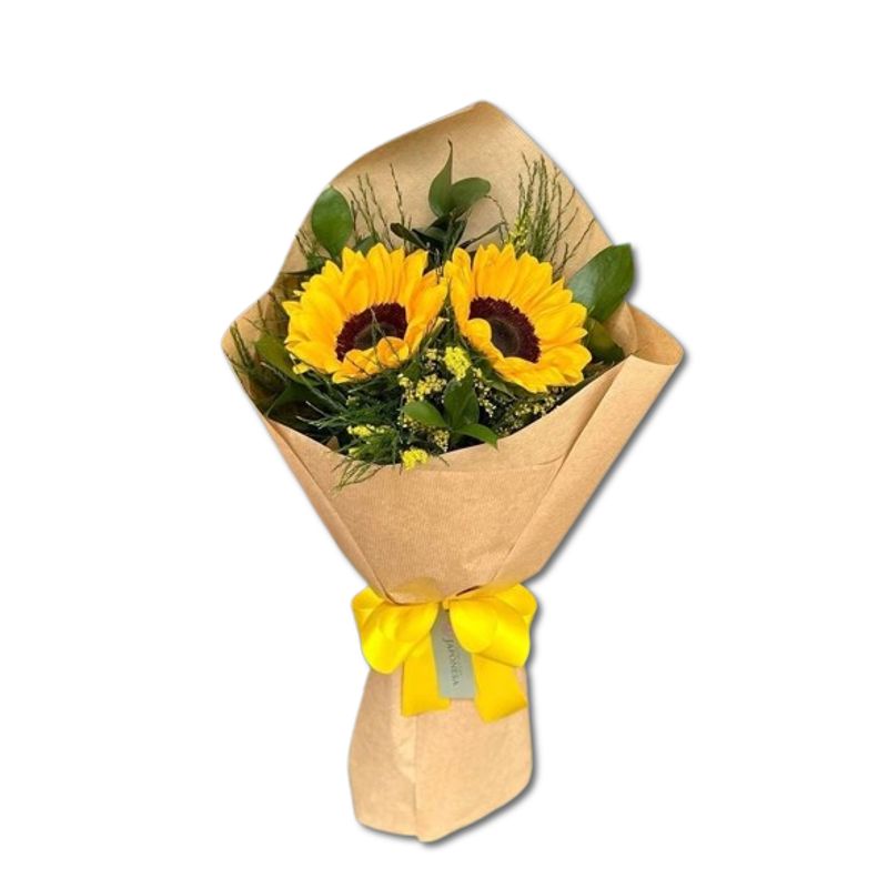 GENERICO - Ramo de 2 Girasoles en Papel Kraft