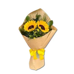 GENERICO - Ramo de 2 Girasoles en Papel Kraft