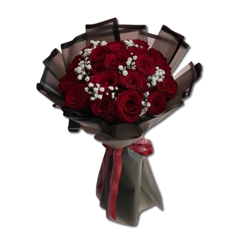 GENERICO - Bouquet de 18 Rosas Rojas con Ilusión