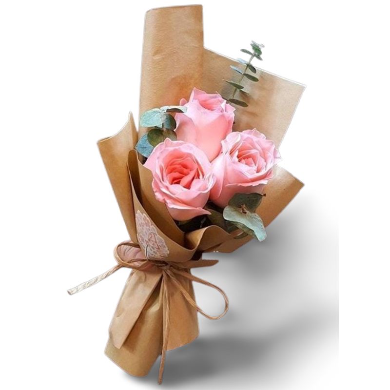 GENERICO - Bouquet de 3 Rosas Rosadas