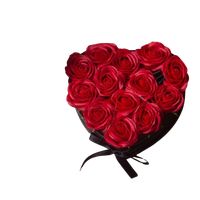 Box Corazón de 15 Rosas Eternas de Jabón