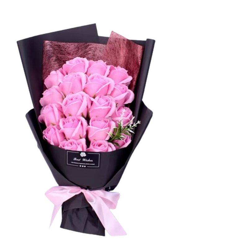 GENERICO - Bouquet de 20 Rosas Rosadas Eternas de Jabón
