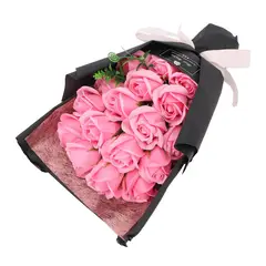 GENERICO - Bouquet de 24 Rosas Rosadas Eterna de Jabón