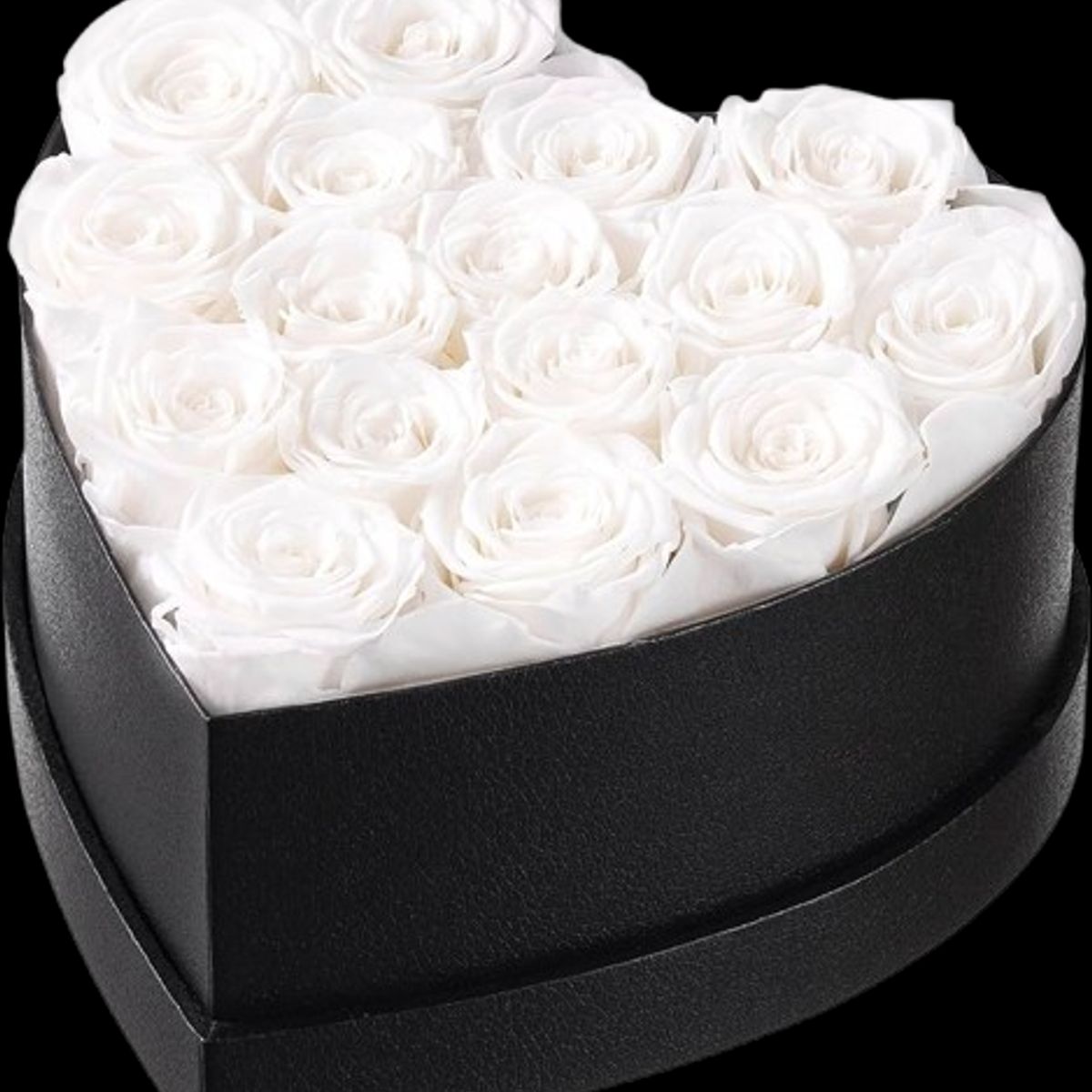 GENERICO - Box Corazón 16 Rosas Blancas Eternas de Jabón