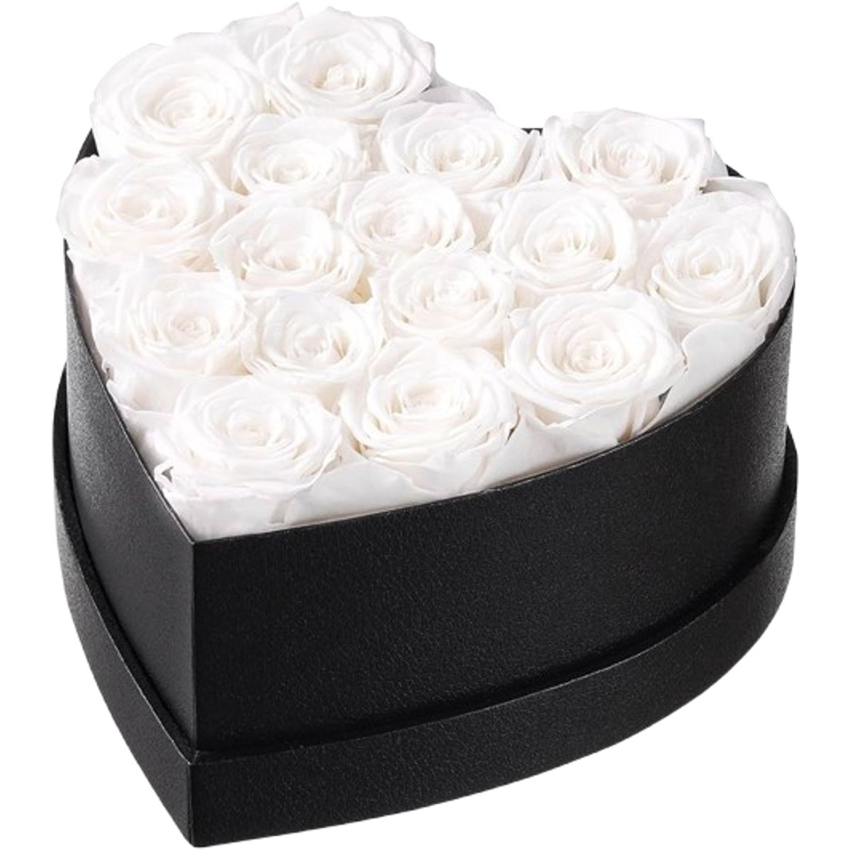 GENERICO - Box Corazón 16 Rosas Blancas Eternas de Jabón