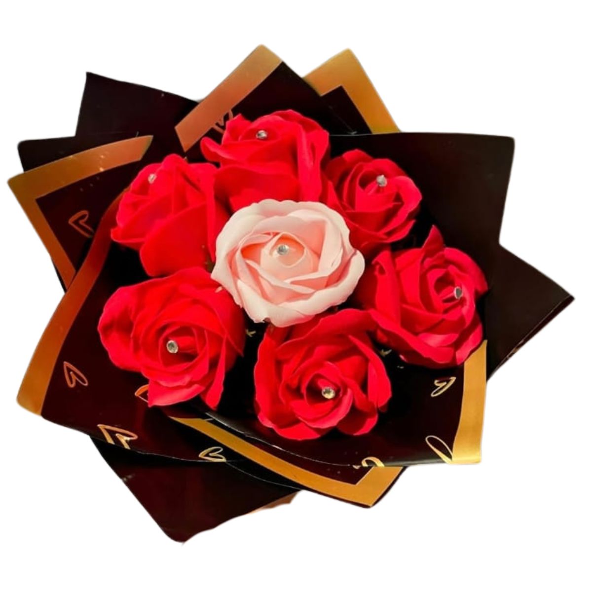 GENERICO - Ramo de 7 Rosas Eternas de Jabón