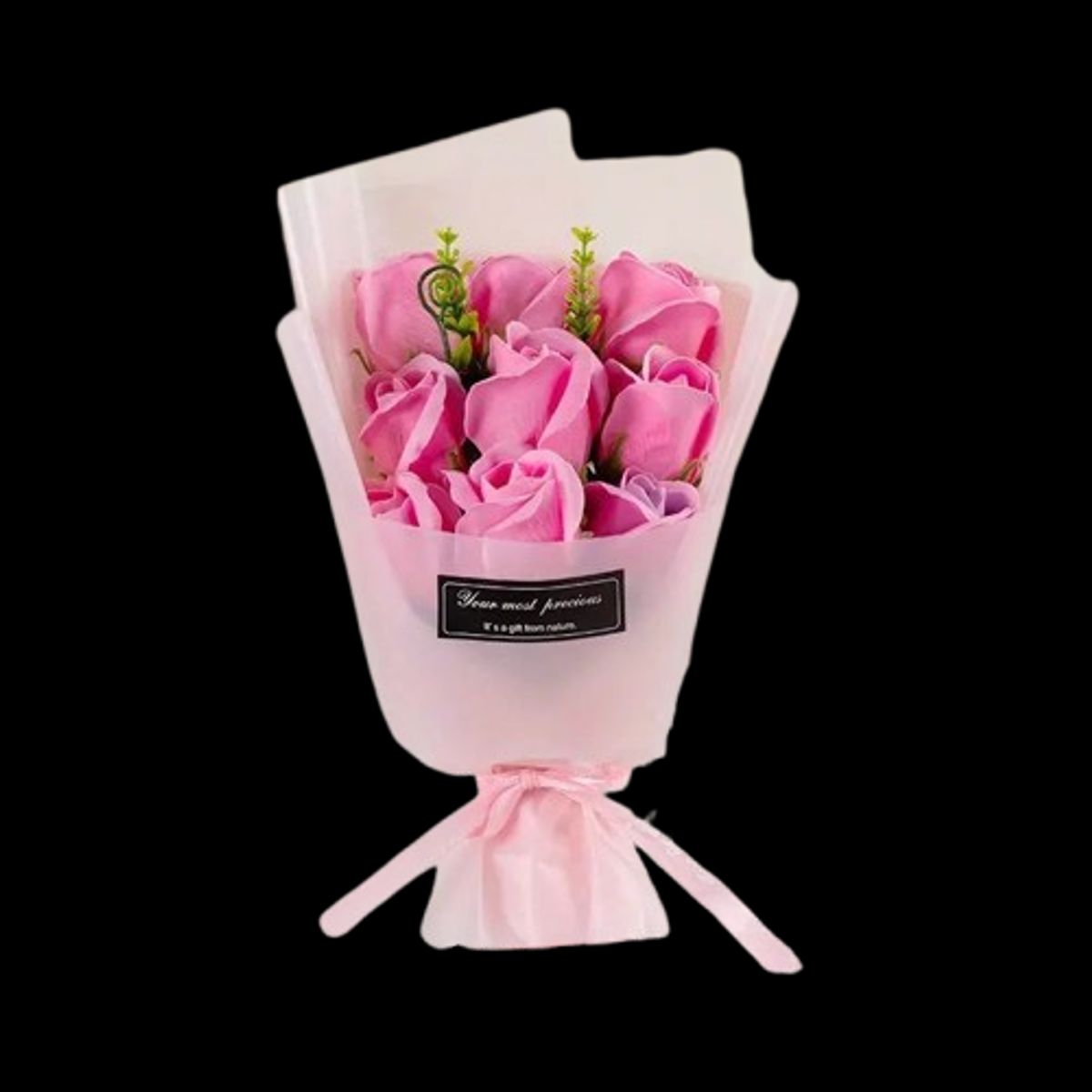 GENERICO - Bouquet de 10 Rosas Fucsias Eternas de Jabón