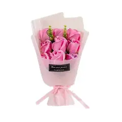 GENERICO - Bouquet de 10 Rosas Fucsias Eternas de Jabón